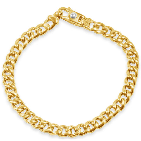 Men's Cuban Link 14k Gold (32gram) or Platinum (49gram) 7mm Bracelet 8.5"