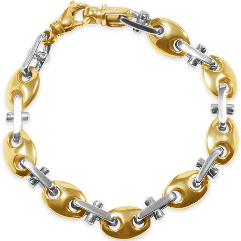 Men's Designer Mariner Link 14k Gold (46gram) or Platinum (74gram) 7-10mm Bracelet 8"