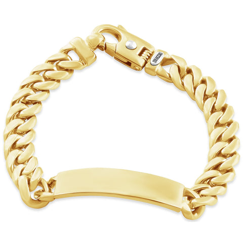 Men's Cuffed Link 14k Gold (95gram) or Platinum (152gram) 11.5-15mm Bracelet 8.5"