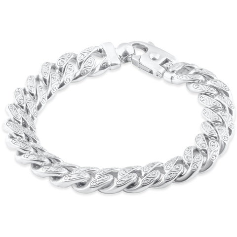 Men's Designed Link 14k Gold (92gram) or Platinum (172gram) 12.5mm Bracelet 9"