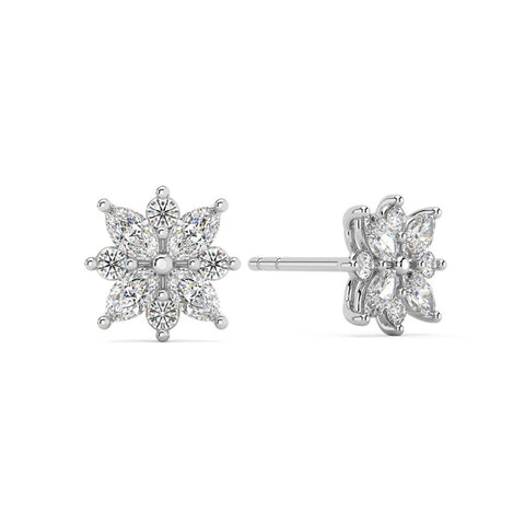 F/VS .50Ct Marquise Star Diamond Earrings 14k Gold Earrings Lab Grown