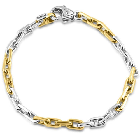 Men's Round 7.5-8.5" 14k Gold (35 grams) or Platinum (57 grams) Two Tone 5mm Bracelet