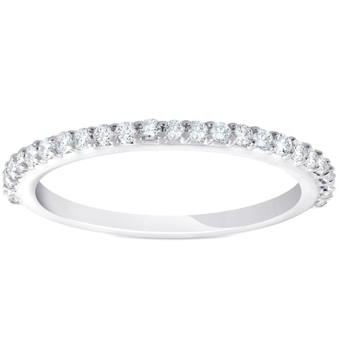 1/4ct Diamond Wedding Ring 14k White Gold Stackable Womens Anniversary Band