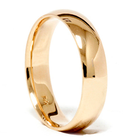 High Polished Wedding Band 14K Yellow Gold