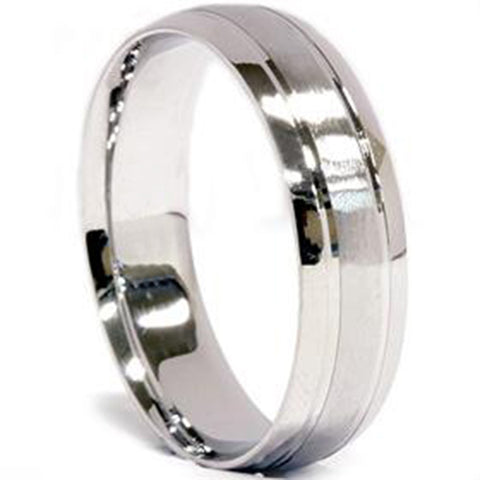 Mens 950 Platinum 6mm Brushed Comfort Fit Wedding Band