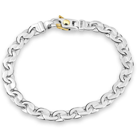 Men's Mariner Wide Cable Link Solid 14k Gold (26grams) or Platinum (43gram) 7mm Link Bracelet 8"