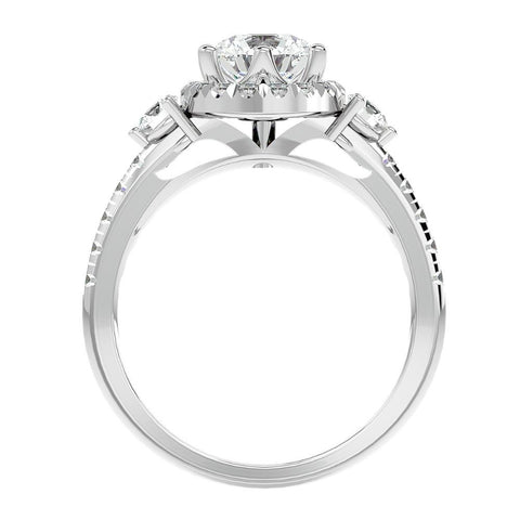 1 1/2Ct Moissanite & Diamond Engagement Ring in White, Yellow, or Rose Gold