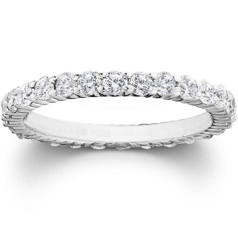 1ct Diamond Eternity Wedding Ring in 14k White, Yellow or Rose Gold