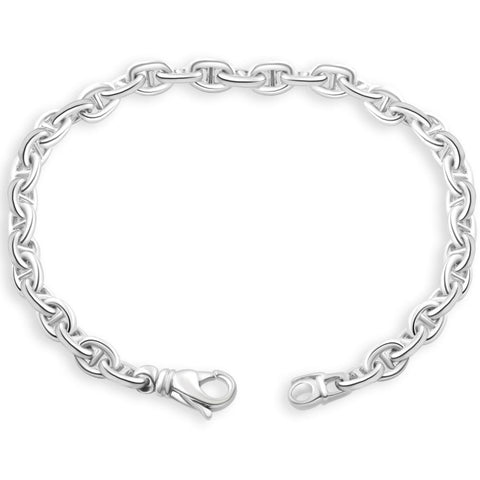 Men's Marine 14k Gold (26gram) or Platinum (48gram) 6.5mm Link Bracelet 8.5"