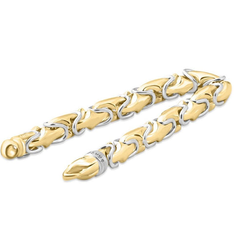 Men's Byzantine link 14k Gold (75gram) or Platinum (85gram) 6.5mm Bracelet 8.5"