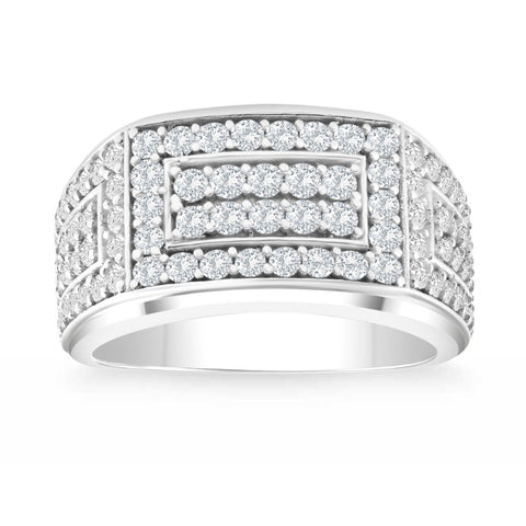 F/VS 2Ct Men's Diamond Ring in 14k Gold Lab Grown