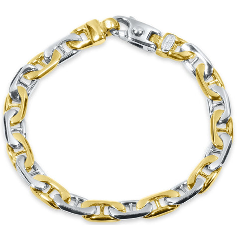 Men's Designer Mariner Link 14k Gold (32gram) or Platinum (52gram) 7.5mm Bracelet 8"