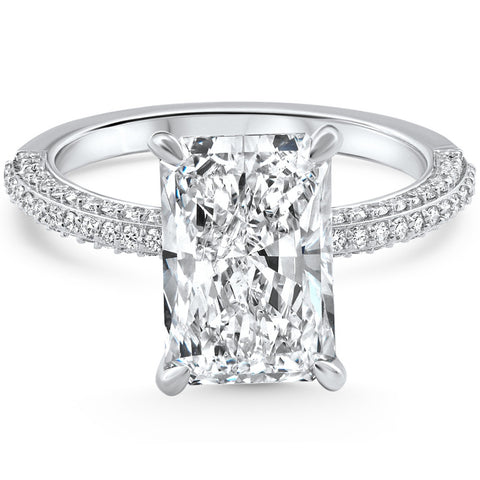 Certified 4.42Ct G/VS2 Radiant Cut Diamond Engagement 14k White Gold Lab Grown