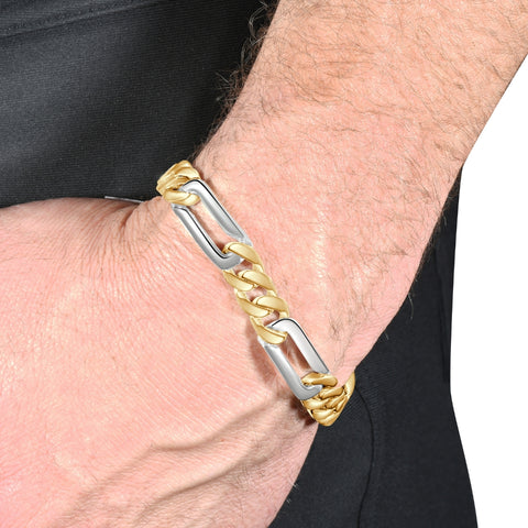 Men's Figaro Link 14k Gold (49gram) or Platinum (80gram) 10.5mm Bracelet 8.25"