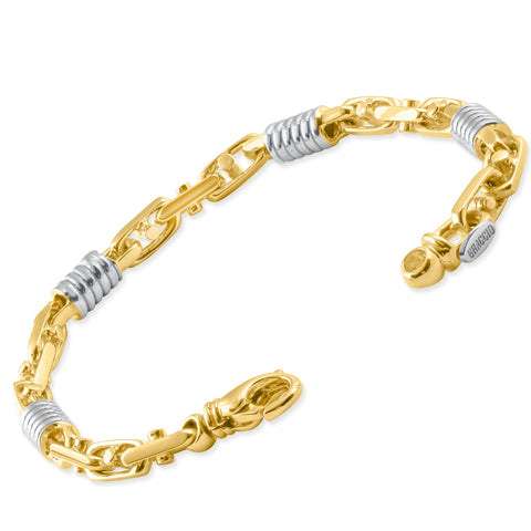 Men's Solid Designer Mariner 14k Gold (28grams) or Platinum (45gram) Two Tone 5.5mm Bracelet 8"