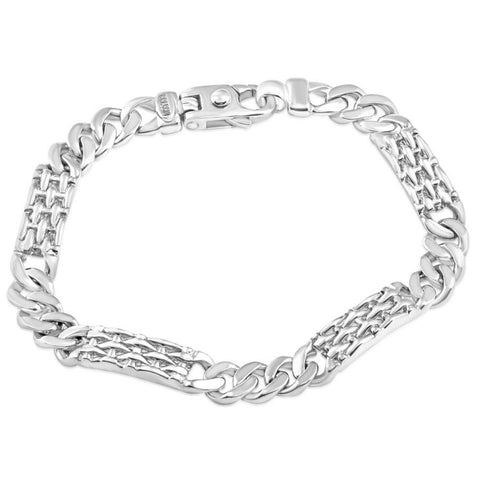 Men's Solid 14k White Gold 37 Gram 8.5" Bracelet 8.4mm Wide