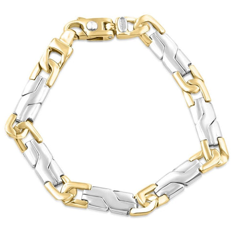 Men's Designer Figaro Link 14k Gold (39gram) or Platinum (64gram) 8.5mm Link Bracelet 8.5"