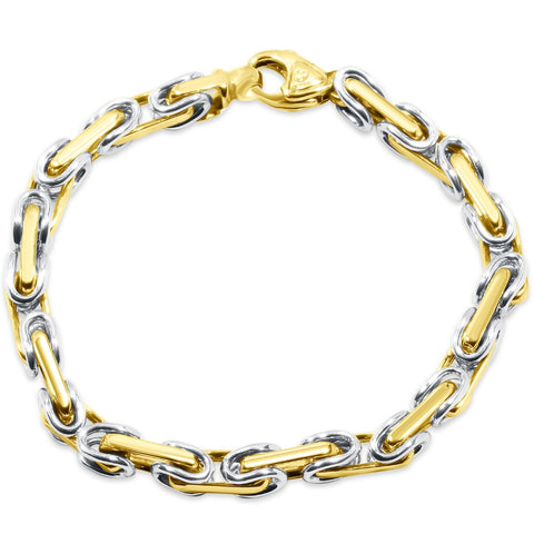 Men's Byzantine Link 14k Gold (47gram) or Platinum (93gram) 9.5mm Bracelet 8.5"