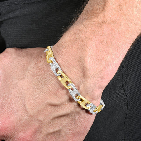 Men's 14k Gold (45gram) or Platinum (72gram) 8.5mm Diamond Bracelet 8.5"