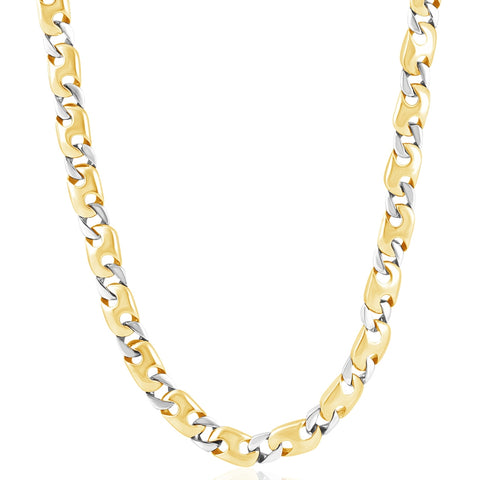 Men's Designer Mariner & Curb 14k Gold (51gram) or Platinum (95gram) 7mm Link Chain Necklace 20"