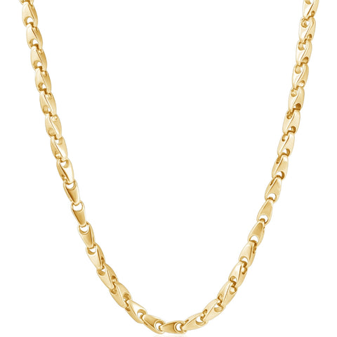 Men's Seed 14k Gold (72gram) or Platinum (135gram) 4.5mm Link Chain Necklace 24"