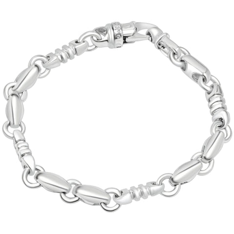 Men's Mariner with Ribbed & Rolo Links 14k Gold (46gram) or Platinum (74gram) 6.5-8mm Bracelet 8.5"