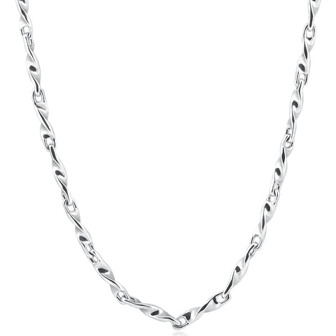 Men's Twisted Link Chain 14k Gold (37gram) or Platinum (69gram) 3.5mm Necklace 22"