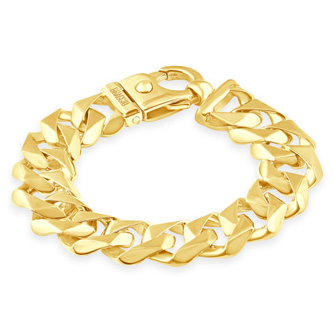 Men's Heavy 119g Solid 14k Yellow Gold 12mm 9.5" Wide Cuban Link Bracelet