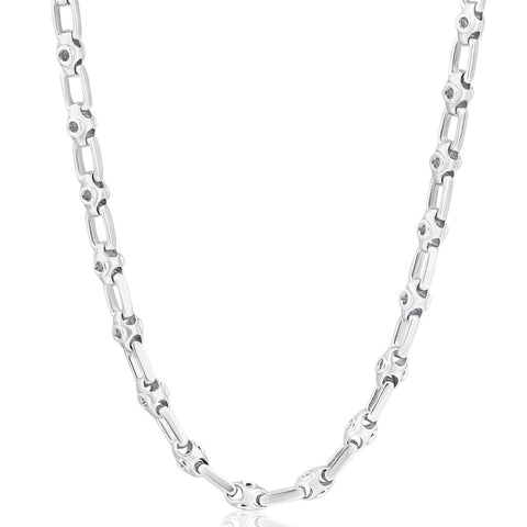 Men's Designer Round & Mariner 14k Gold (38gram) or Platinum (71gram) 4.5mm Link Chain Necklace 20"