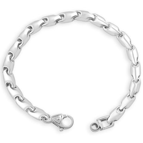 Men's Rounded Seed Link 14k Gold (48gram) or Platinum (78gram) Bracelet 8.5"