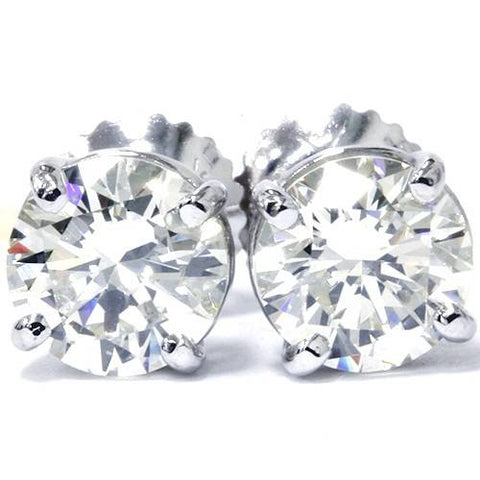 H/SI .38Ct Lab Grown Diamond Studs 14k White Gold Women's Earrings