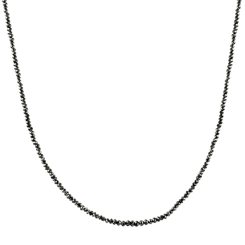 15Ct TW Black Diamond Necklace 16" With 2" Extended 18k White Gold