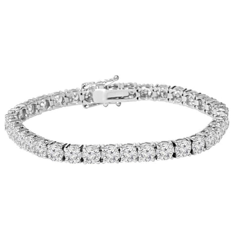 9 ct TW Genuine Round Cut Diamond Women's Tennis Bracelet 7" 14K White Gold