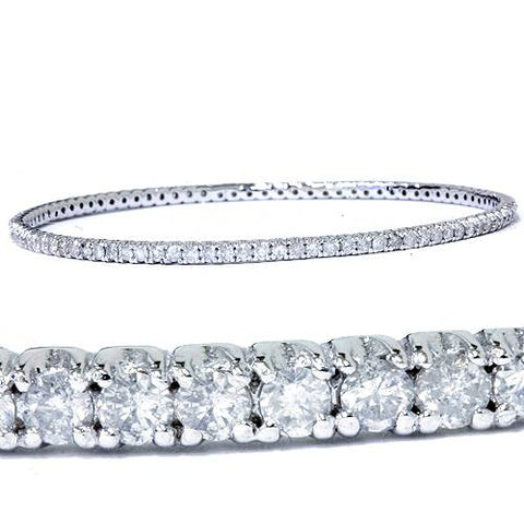 3 1/3ct White Gold Bangle Diamond Bracelet