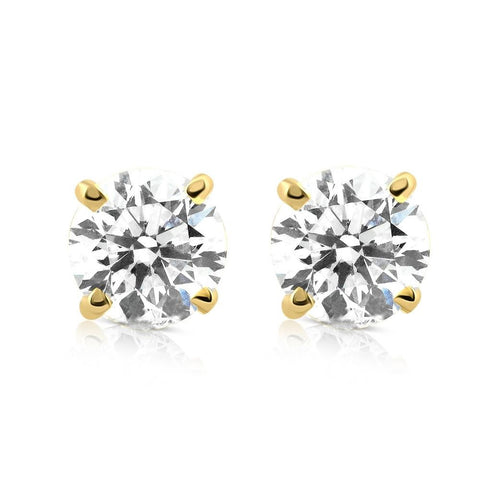 3/8ct Diamond Studs 14K Yellow Gold