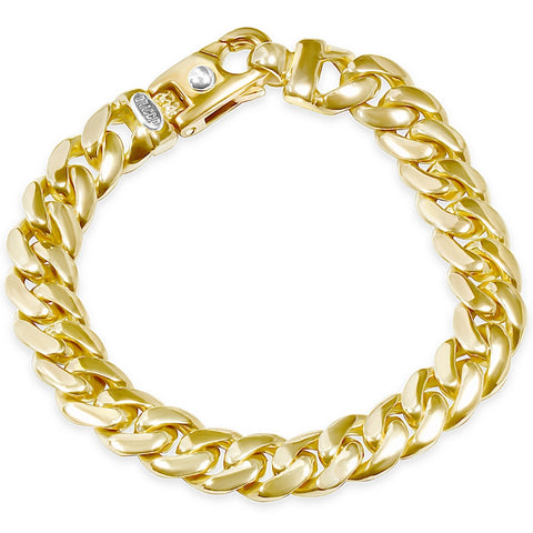 Men's Rounded Cuban Link 14k Gold (62gram) or Platinum (101gram) 10.5mm Bracelet 8.5"