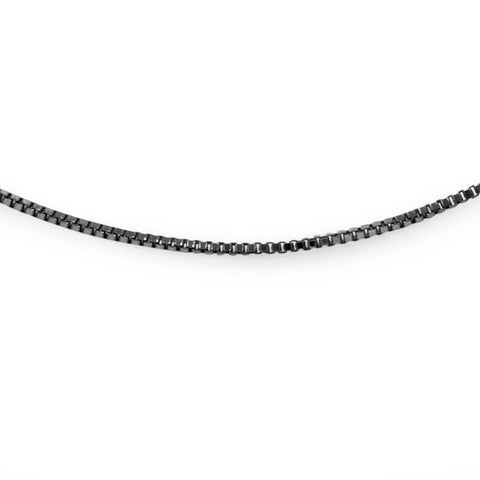 18" 14K Black Gold Italian Handmade Box Chain Necklace