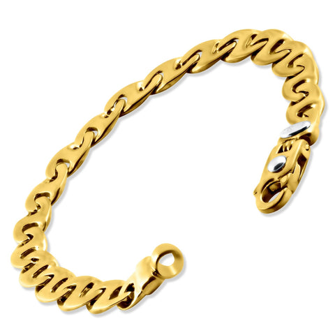 Men's Designer Flat Mariner Link 14k Gold (30gram) or Platinum (48gram) 9mm Bracelet 8.5"