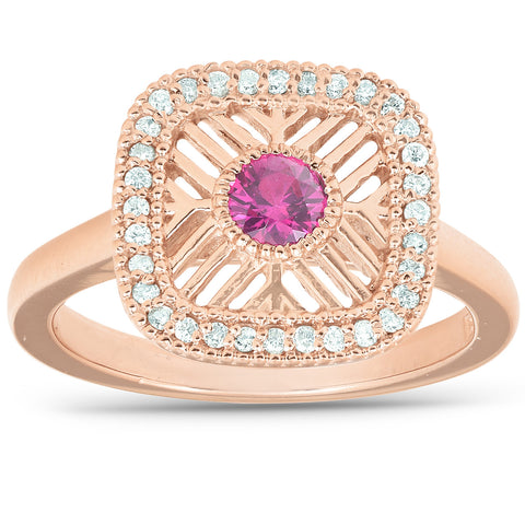 1/2 Ct Rose Gold 14k Ruby   Right Hand Ring