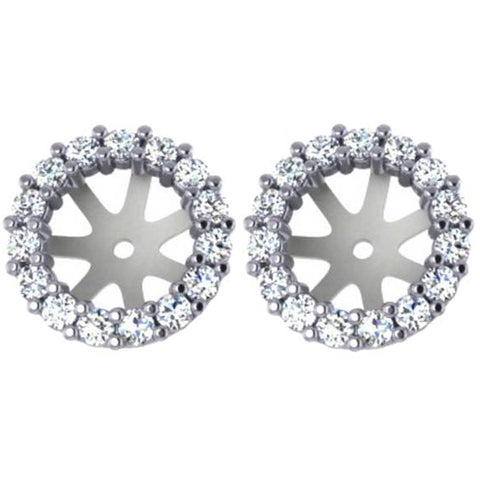 5/8ct  Diamond Earring Studs Halo Jackets 14 Kt (7-7.5mm)