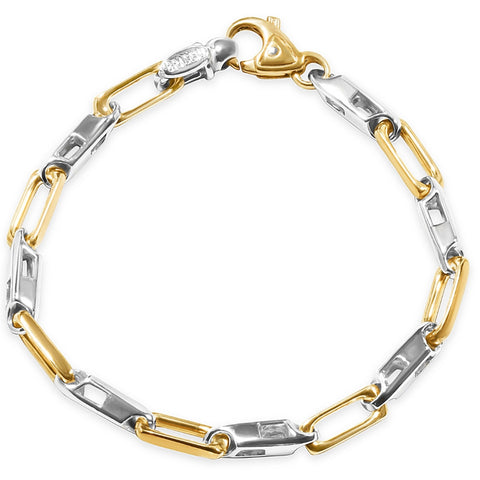 Men's Link 14k Gold (27gram) or Platinum (44gram) 6mm Bracelet 8.5"