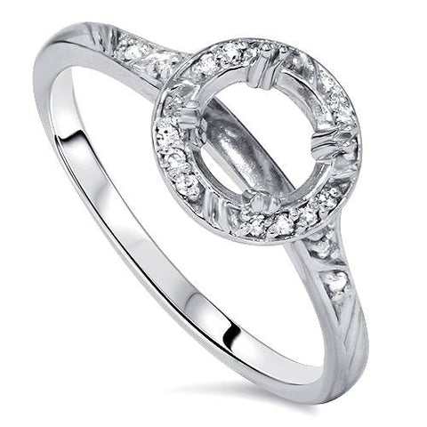 1/8ct Diamond   Engagement Ring Semi Mount 14K White Gold