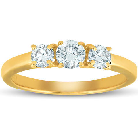 3/4ct 3-Stone Diamond Engagement Ring 14k White, Yellow, or Rose Gold