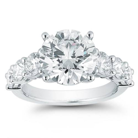 Certified 3 Ct Diamond Engagement Ring 14k White Gold Lab Grown