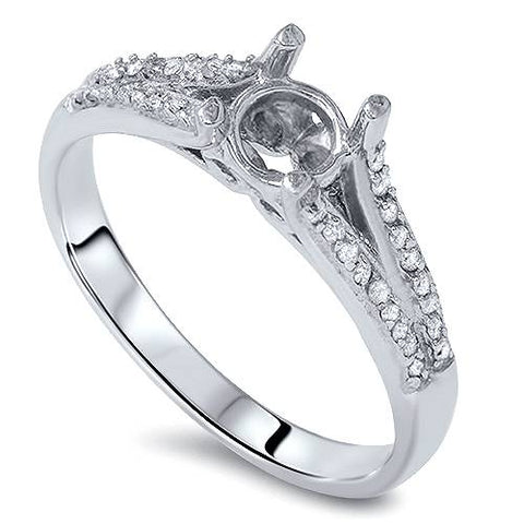 1/5ct Split Shank Diamond Ring 14K White Gold