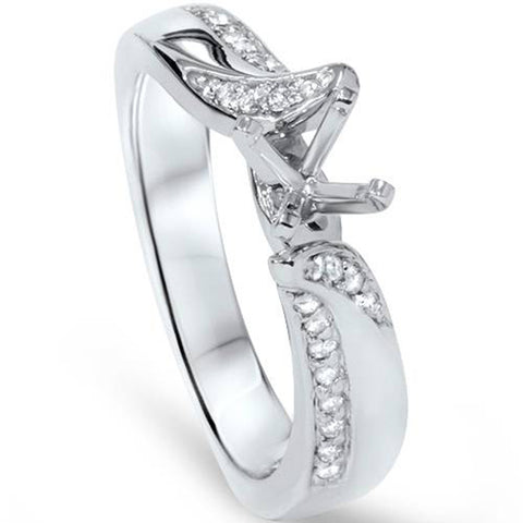 1/8ct Diamond Engagement Setting 14K White Gold