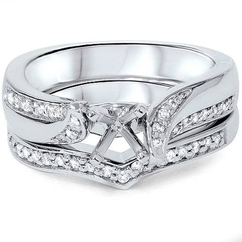 1/4ct Diamond Engagement Mount Set 14K White Gold