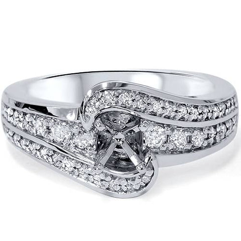 1/3ct Diamond Engagement Setting 14K White Gold