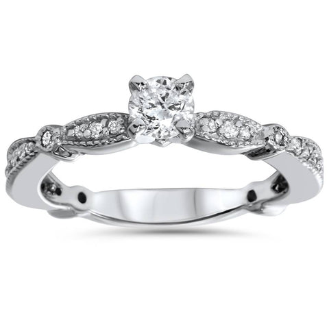 3/4ct   Diamond Engagement Ring 14K White Gold