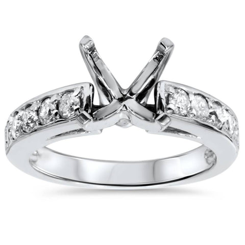 1/2ct Diamond Semi Mount Ring 14K White Gold